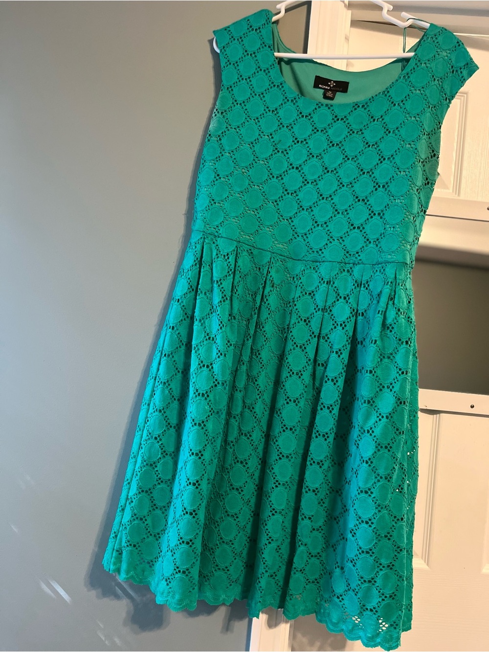 Roni Nicole  Teal Lace Fit & Flare Dress
